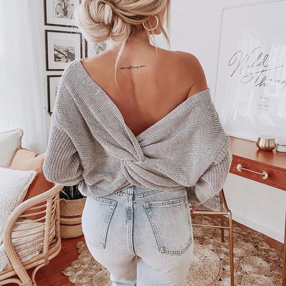 Sweaters - Twist Back Sweater